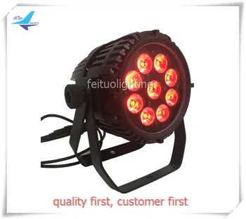 

6 pieces/lot outdoor led uplight par wedding 9x10w rgbw 4in1 dmx ip65 wireless battery led par light