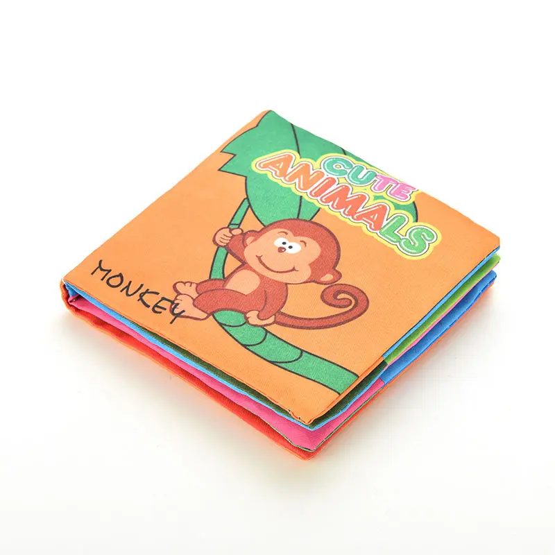 Murah 8 Halaman muti warna Kain Bayi Laki laki Perempuan Lembut Desir Suara Buku Pendidikan Bayi Kereta Dorong Mainan Untuk Bayi 0 12 bulan