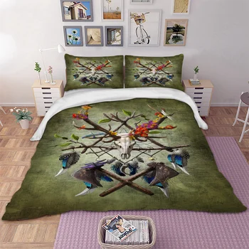 

Indiana style Sheep bones bedding set for comforter Twin Full single Sizes Quilt Cover set polyester bed linens set duvet cover