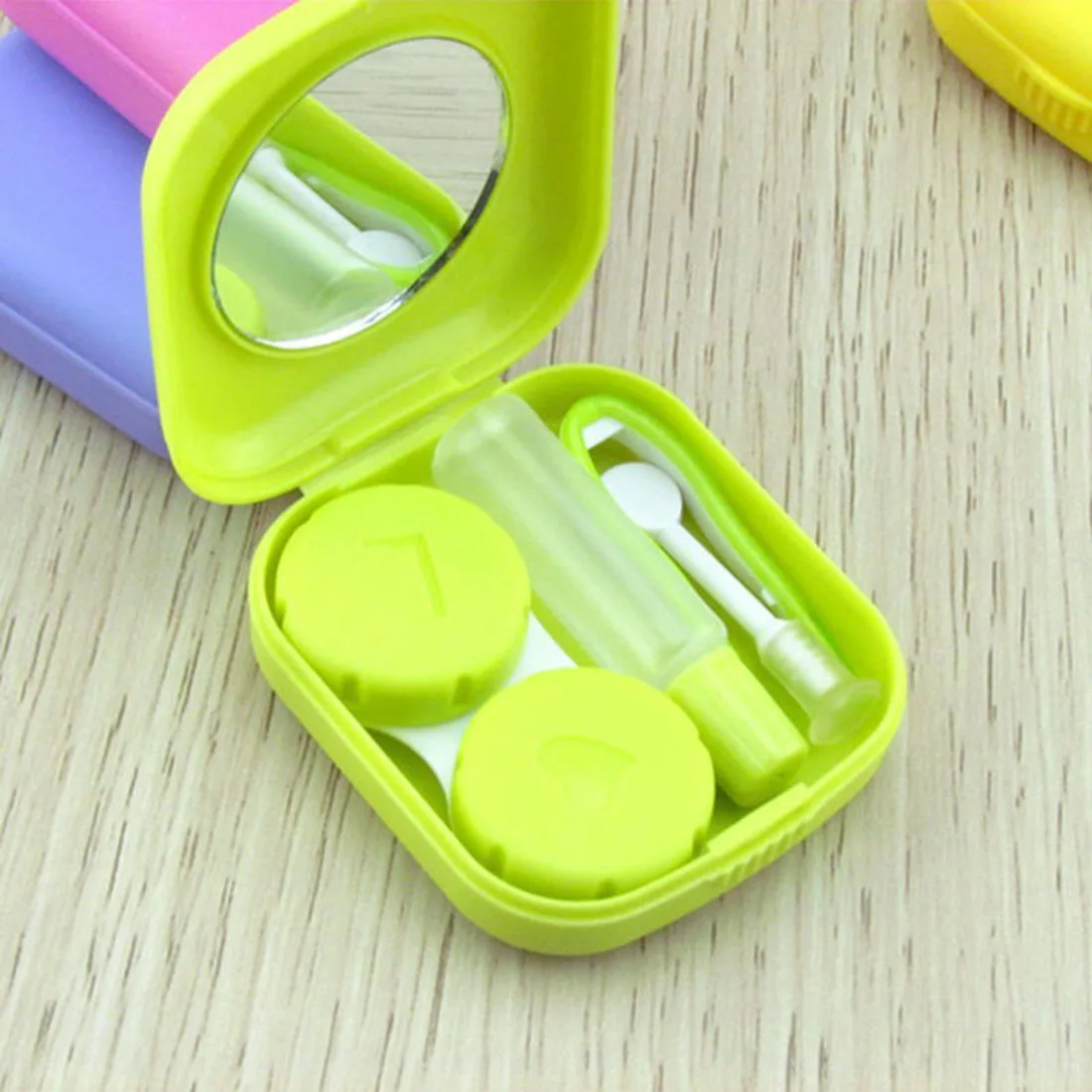 Конфетный цвет линзы коробка контактные линзы чехол с зеркалом для набор для ухода за глазами держатель Контейнер подарок