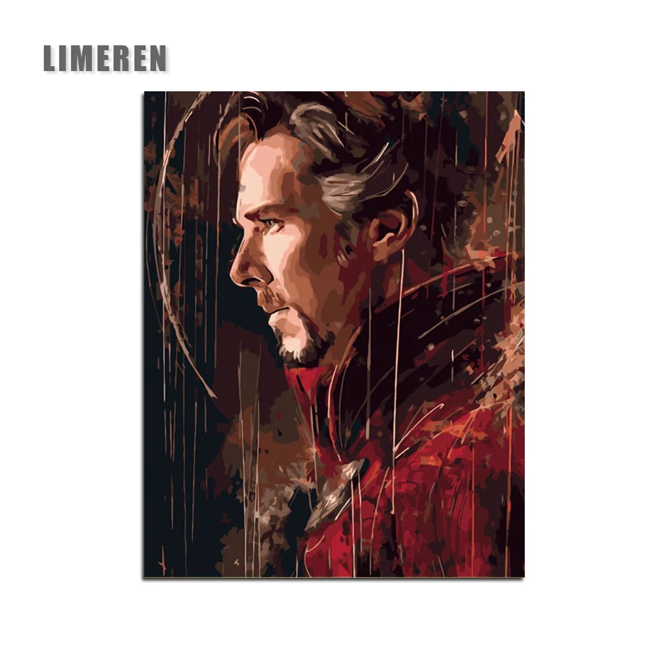 

Frameless Picture On Wall Acrylic Paint By Numbers DIY Painting By Numbers Unique Gift Oil Painting The Avengers Doctor Strange