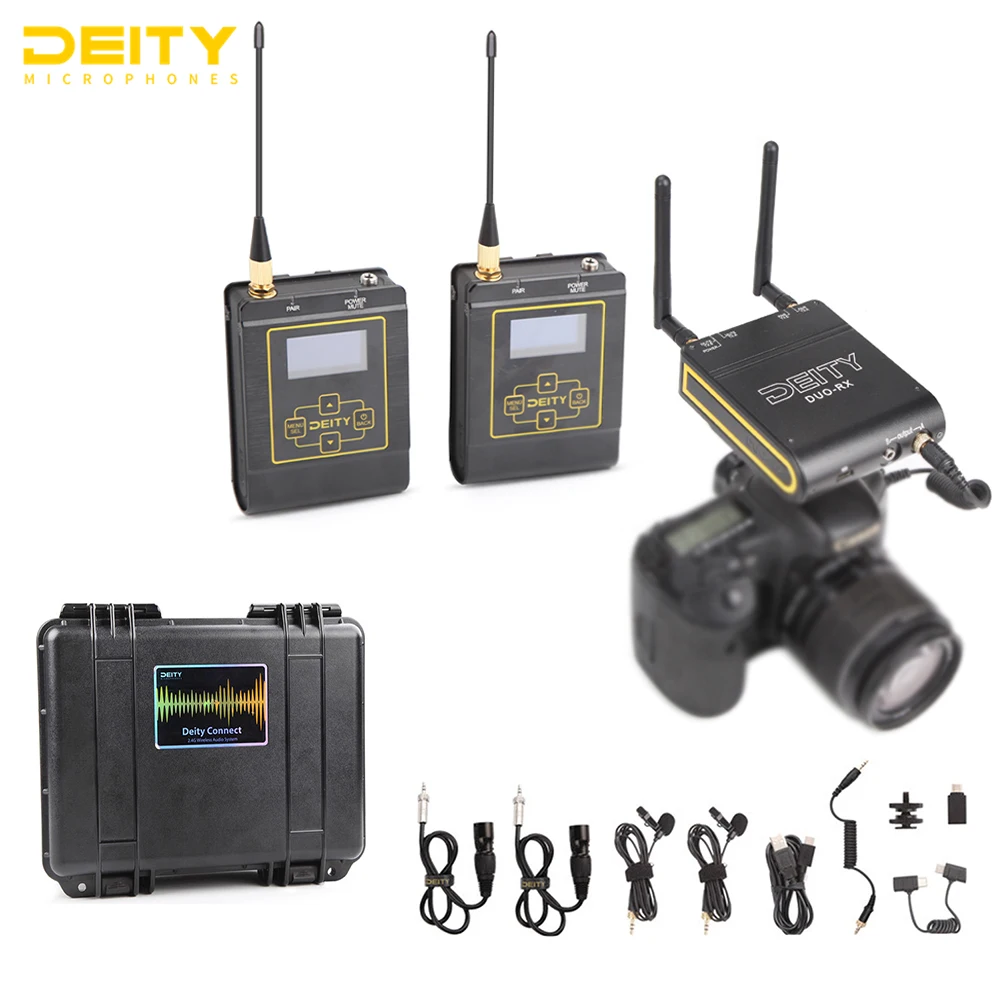 Беспроводной петличный микрофон Deity Connect UHF система для интервью 2 передатчика и 1