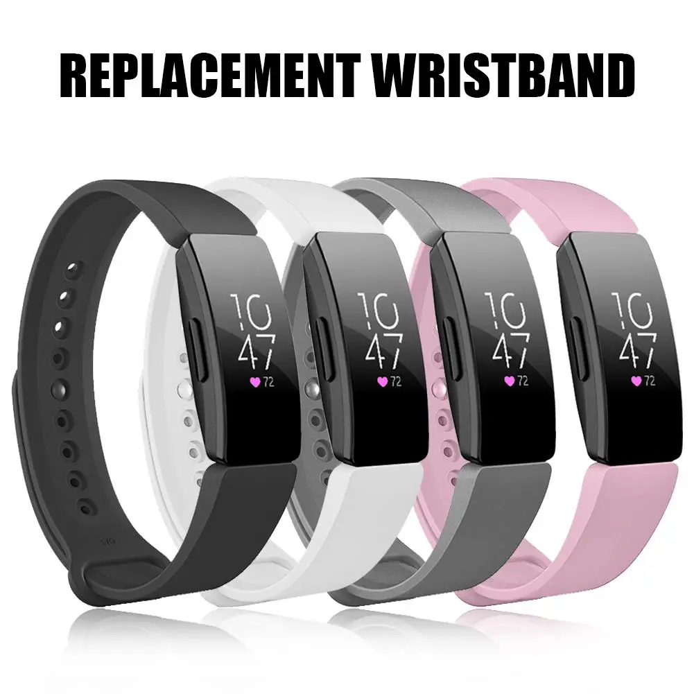 

TPU Replacement Watch Band Adjustable Smart Bracelet Strap Smart Wristband Accessories For Fitbit Inspire Inspire HR Black White