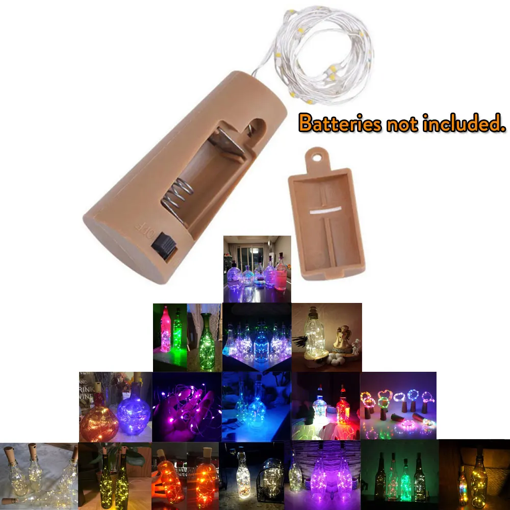 

1M 10 LEDs Cork Shaped LED String Light Copper Wire String Holiday Outdoor Fairy Lights For Car Christmas Party Wedding Decor