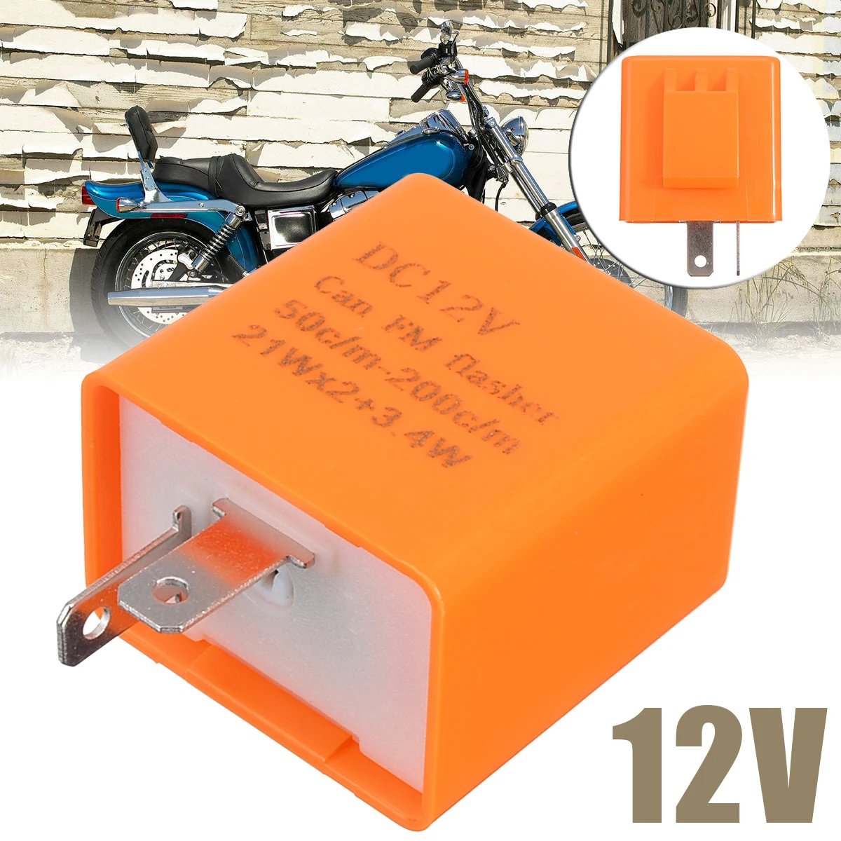 

1PC 2Pin 12V 42W Motorcycle LED Turn Signal Light Indicator Flasher Relay Adjustable ABS Plastic For Moto Bike Off-road