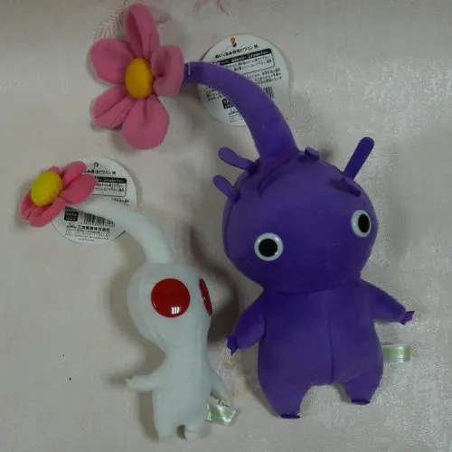 В руке набор из 2 игр плюшевые серии PIKMIN плюшевые мягкие животные фиолетовый/белый цветок~ 20 см 15 см куклы плюшевые - Цвет: Set of 2