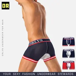 C для мужчин в пикантные сетчатые мужские трусы боксеры дышащая Cueca Pantie Трусы 3 Boxershorts 3D чехол дизайн OR399