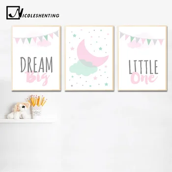 

Baby Girl Nursery Wall Art Canvas Painting Cartoon Posters and Prints Nordic Kids Decoration Picture Children Bedroom Decor