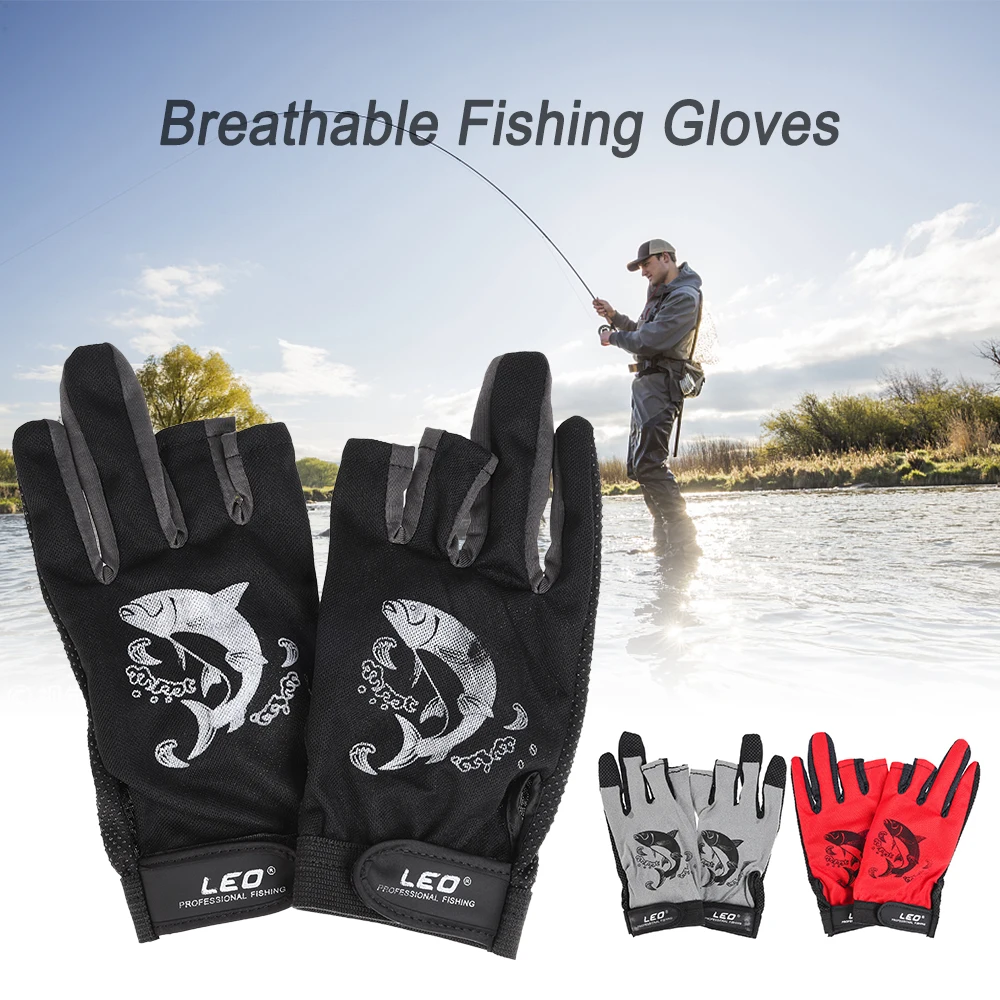

1 Pair 3 Fingerless Fishing Gloves Breathable Quick Drying Anti-slip Fishing Gloves Outdoor Sports Cycling Camping Running