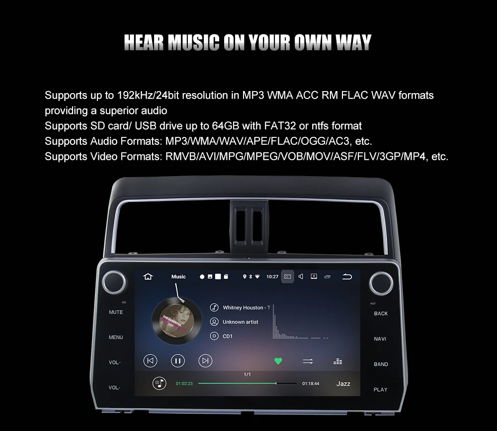 Flash Deal 10.2" 2 din Car Multimedia Player for Toyota New Prado 2018 Android 7.1 Stereo Navigation Steering Wheel Contorl 1024*600 Radio 15