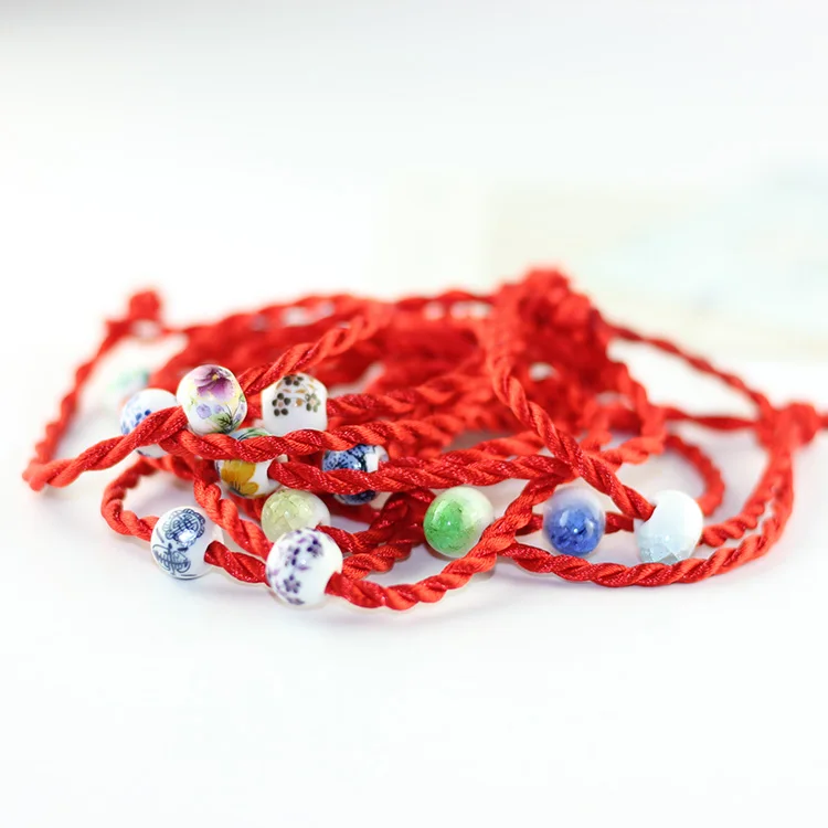 

ceramic transport bead Red String Bracelet Jewelry all-match special #1275