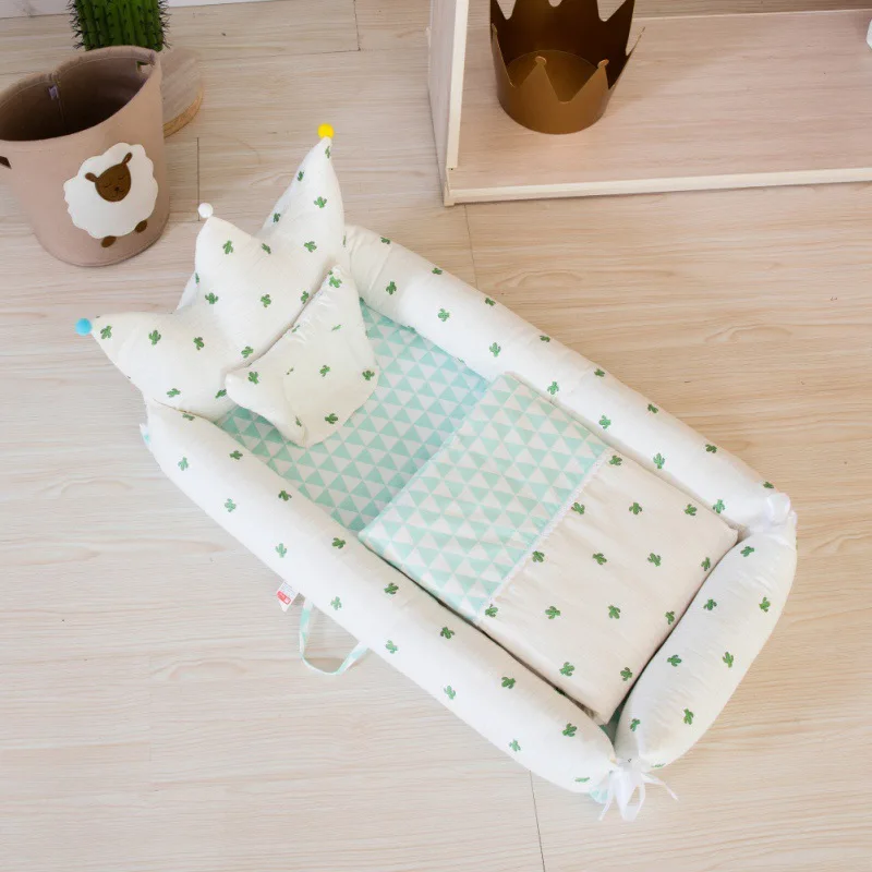  Baby Bedding for Bed Portable Baby Mattresses Cute for Newborn Crib Breathable and Sleep Nest with 