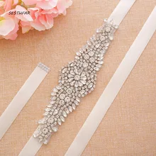Серебряные со стразами пояс невесты Стразы свадебное платье ремень со стразами для невесты пояс-кушак для Свадебные украшения De Mariage J137S