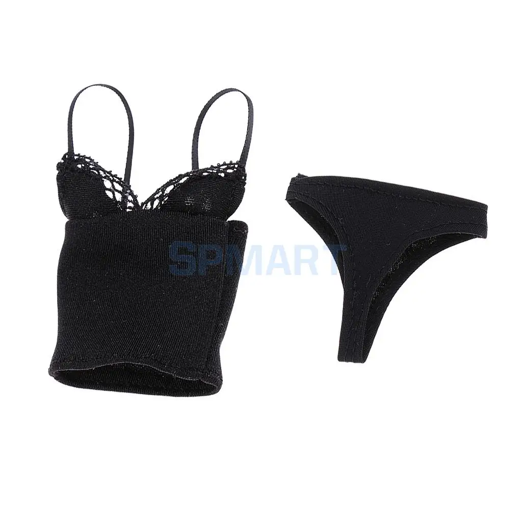 1/6 Scale Black Female Lingerie Underwear Bra Briefs Bikini Set for 12