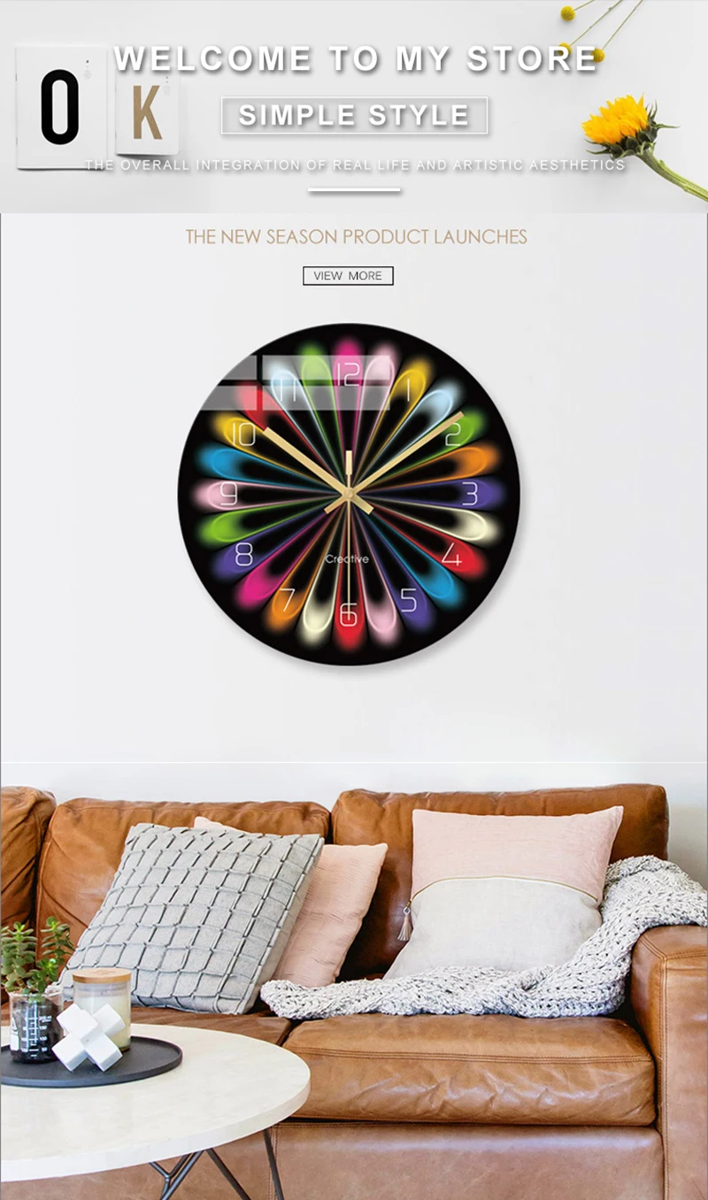 Modern Design Wall Watch Clock Wall Digital Wall Clock Watch Wall 3d Wall Clock Best Selling 2018 Products Shabby Chic Large Wall Clock Wall Clocks Kitchen Clock Wall (1)