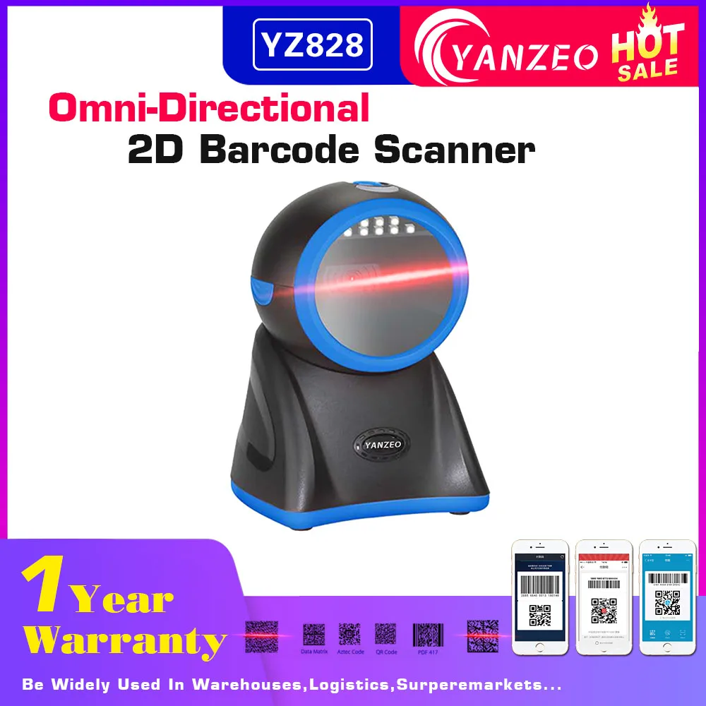 

Yanzeo YZ828 Desktop High Speed Omni-Directional High Definition Photo 2D Image Barcode Scanner