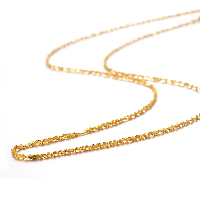 XXX 24K Pure Gold Necklace Real AU 999 Solid Gold Chain Beautiful Smooth Shiny Upscale Trendy Classic Fine Jewelry Hot Sell New 2