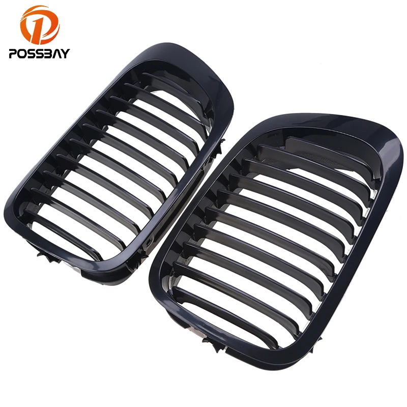 

POSSBAY Left/Right Side Black Kidney Front Grilles For BMW 3-Series E46 Cabrio 2000 2001 2002 2003 Pre-facelift Car Styling