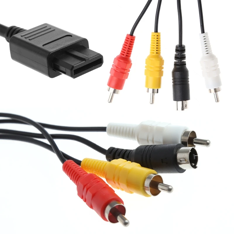 

6FT/1.8M For N64 to 3 RCA AV Cable Game Video System Audio TV S-Video Cord Adapter Cable For Gamecube NGC/SFC/SNES Connectors