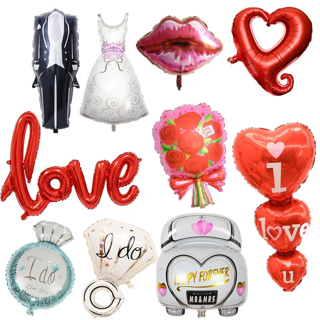 Wedding Balloons Foil Groom Bride Love Ballon Anniversary Baloon Birthday Party Decorations Adult Baloes Event Party Supplies