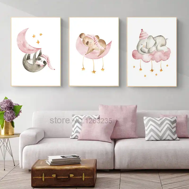 Detail Feedback Questions About Cartoon Baby Animals Nursery Nordic Cartoon Baby Animals Nursery Nordic Poster Sweet Dream Wall Art Posters Koala Prints Canvas Painting Kids