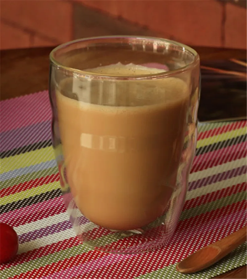  Handmade Heat Resistant Double Wall Glass Mini Tea Drink Cup Healthy Drink Mug Lemon Tea Coffee Cup Insulated Glass11