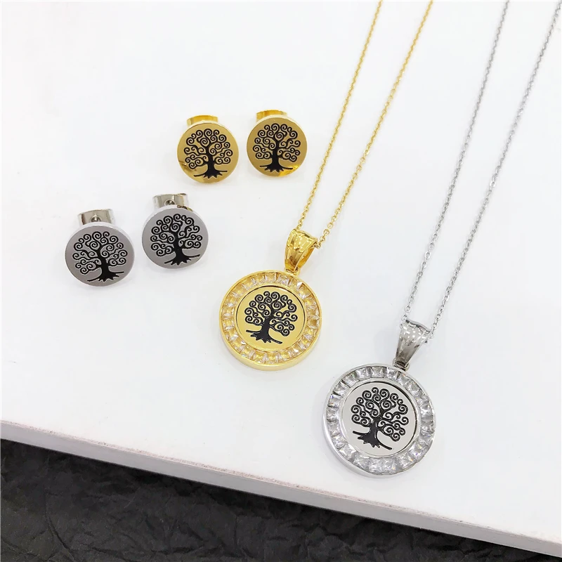 

New Lucky Fatima Hamsa Hand Initial Necklace Earings Tassels Pendants For Women Gold Silver Color Chain Fashion Jewelry Sets