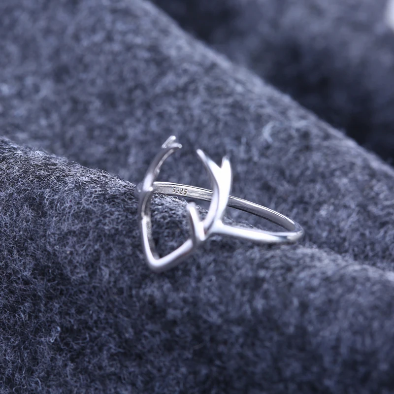 OMYFUN Top Fashion Antler Ring 925 Sterling Silver Deer Rings Finger Anel for Female Bague anillo de plata Elegant Women Jewelry (5)