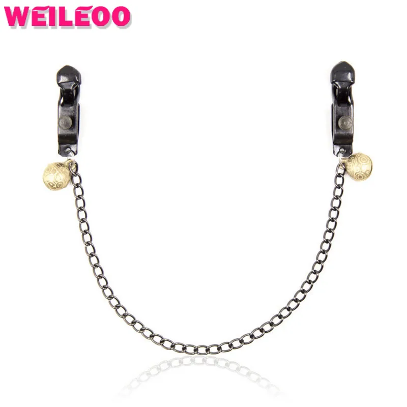 black strong nipple clamp chain bell fetish adult slave game erotic bdsm bondage font b sex