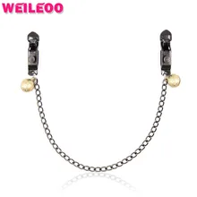 black strong nipple clamp chain bell fetish adult slave game erotic bdsm bondage sex toy for