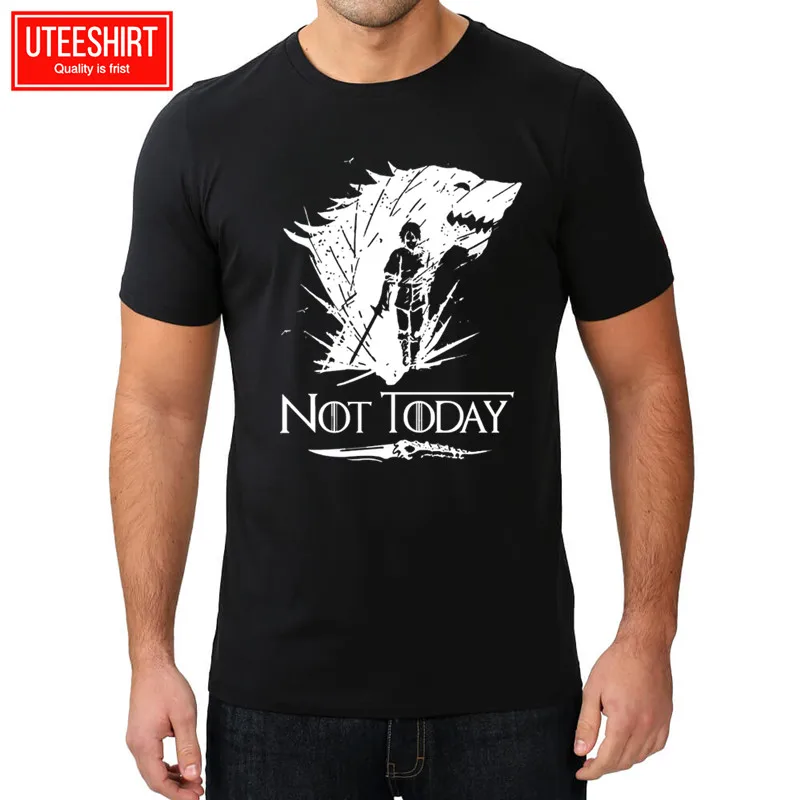 

Men Game of Thrones 100% Cotton Print T-shirts 2019 Summer Unisex Not Today Design Brand Tshirt Man Harajuku Streetwear