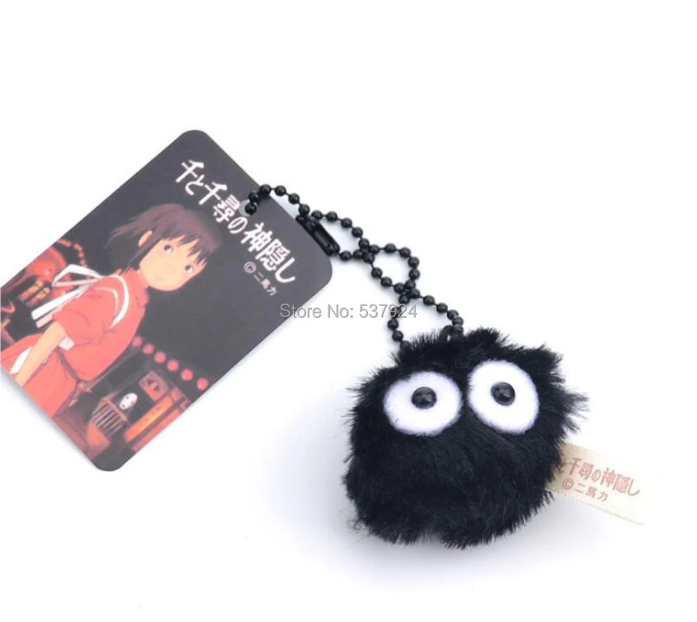 

New 20PCS My Neighbor Totoro Dust Soot Keychain 1.6" 4CM Soft Kids Plush Pendant