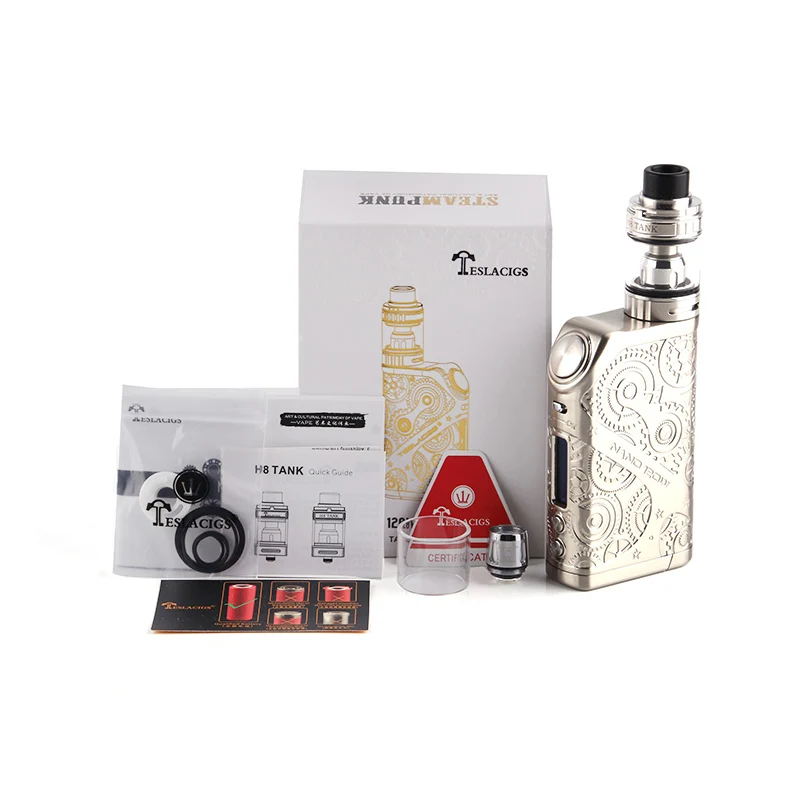 

Original Tesla Nano 120W Starter kit Steampunk Mechanical Mod vapor with H8 Tank Atomizer Vaporizer Electronic Cigarette kit