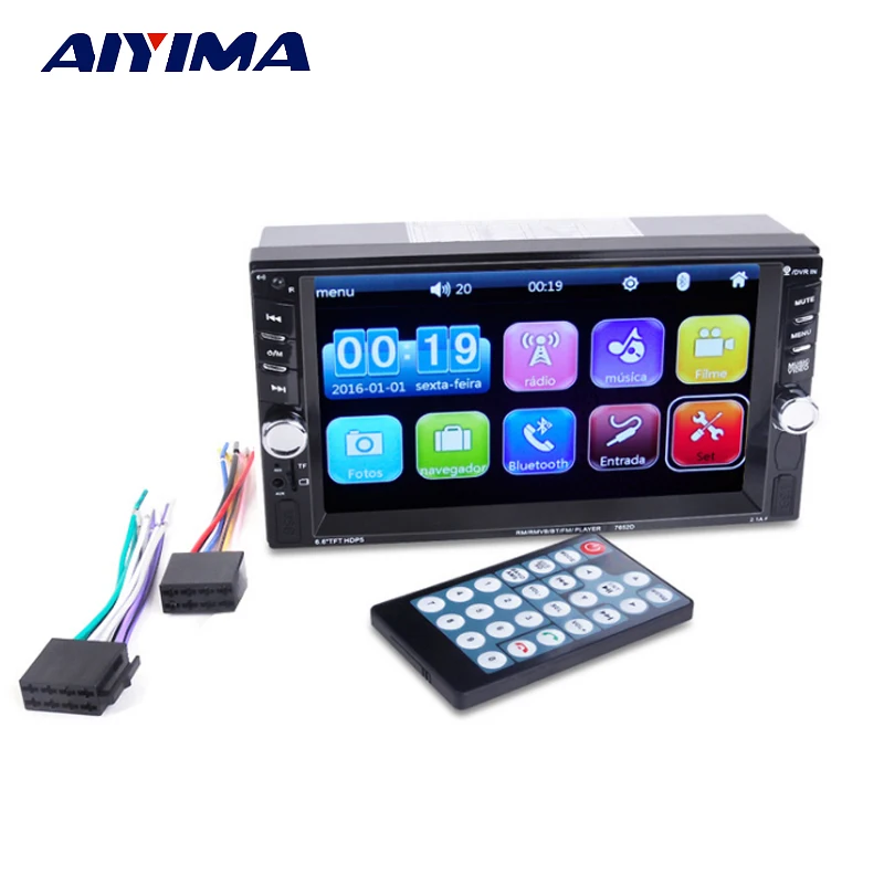 

AIYIMA Universal 6.6 Inch Bluetooth Car MP5 Player 2Din AUX Auto Video MP4 Music Player HD Digital Display With Rear View Camera