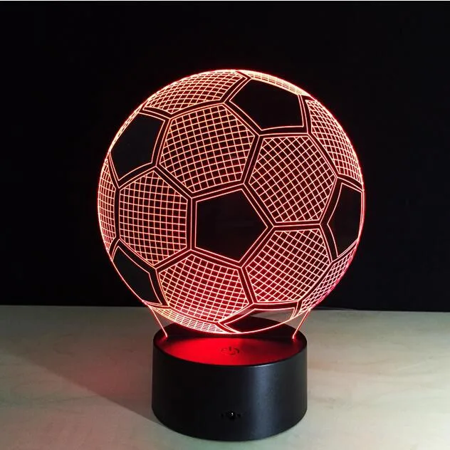 Семь цветов меняющийся светильник для футбольного мяча 3D Визуальный светодиодный ночной Светильник USB новинка настольные лампы как домашний декор кроме Lampara