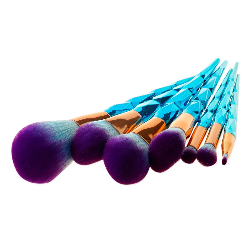 Кисть для макияжа Unicor Diamond blue make up Brush основание веера тени век набор кистей