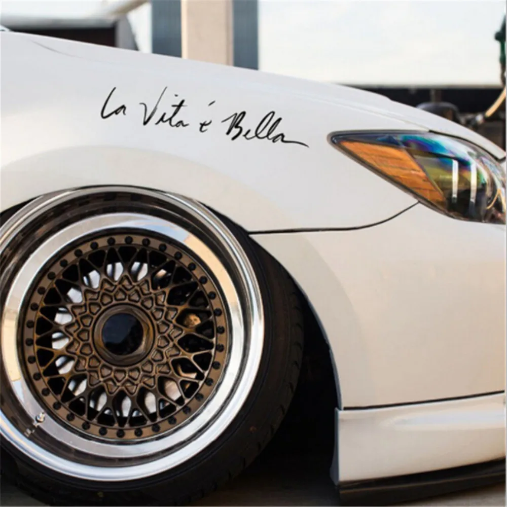 

Car Stickers La Vita e Bella Reflective Letters Decals Full Body Car Head Styling Sticker non-fading and bright