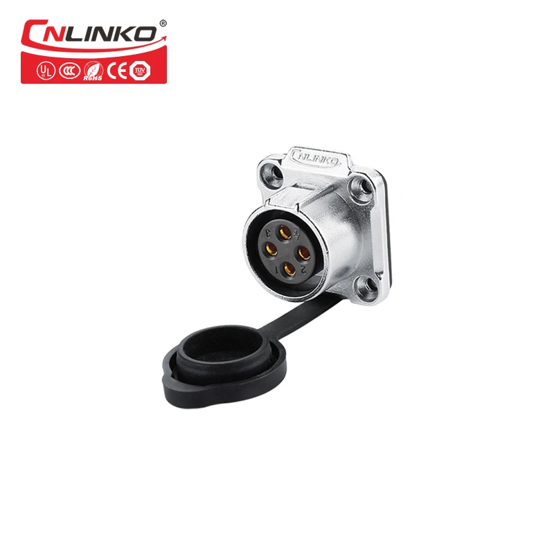  Cnlinko LP20 IP67 20A 4 Pin Waterproof Power Connectors Ip67 Male Female Plug Socket 4 Pin Cable