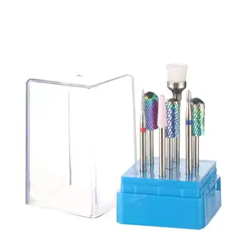 

Beautypapa Rainbow Coating Tungsten Nail Drill Bits File Set Durable Carbide For Manicure Tungsten Nail art Salon -7 in 1