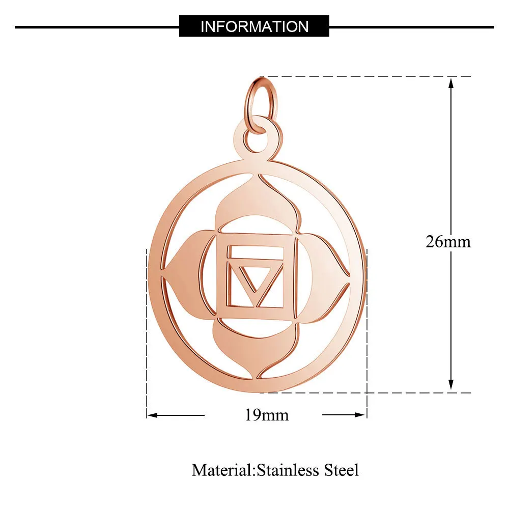 5 шт. титановая нержавеющая сталь чакра Йога, медитация шармы круглые полые чакра Йога Ом подвеска буддиста DIY ювелирные изделия аксессуары - Окраска металла: rose gold 7