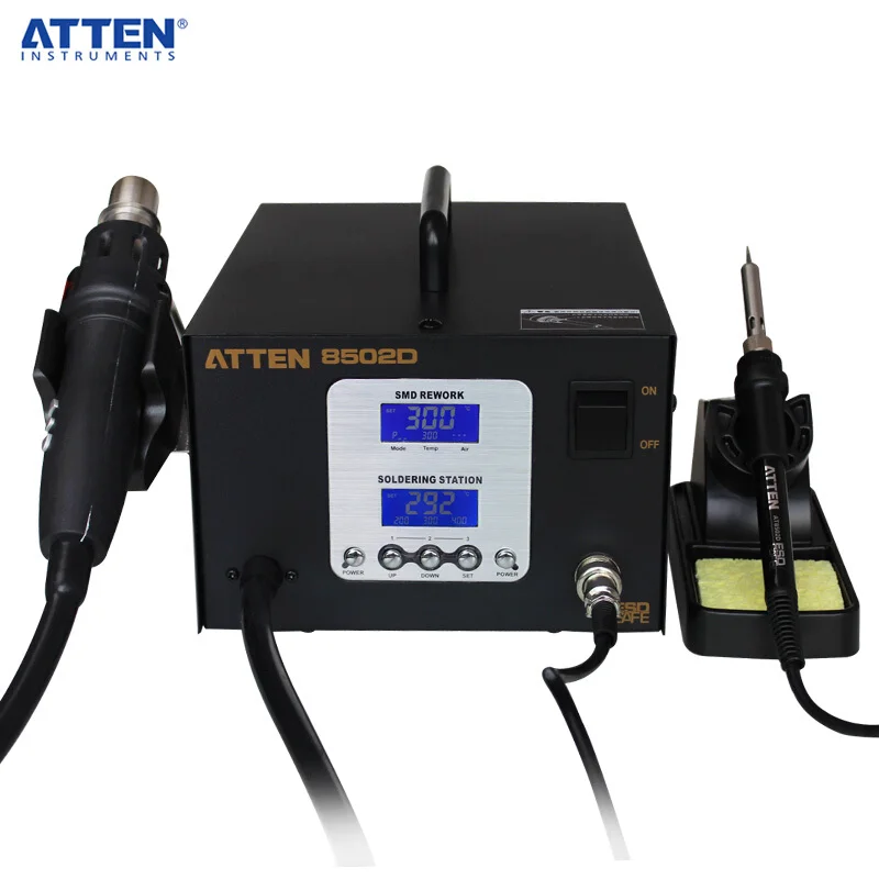 US $230.80 ATTEN AT8502D 220V Lead Free Soldering Station SMD Rework Station ATTEN 8502D Advanced Hot Air Soldering Station