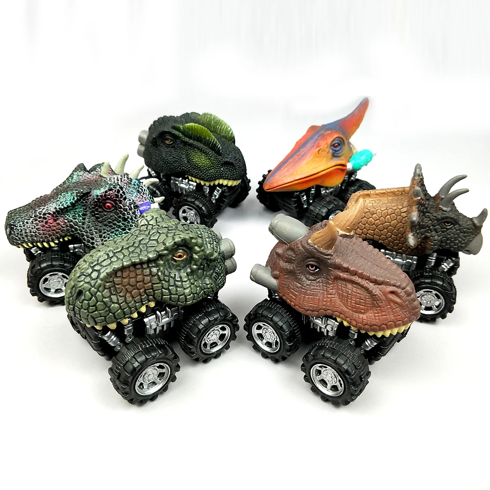  6pcs 6 styles High-quality Children's Day Gift Toy Dinosaur Model Mini Toy Car Back Of The Car Gift