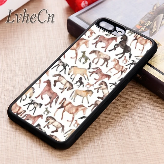 

LvheCn Horses Ponies Equine phone Case cover For iPhone 6 6S 7 8 X XR XS max 5 5S SE Samsung Galaxy S5 S6 S7 edge S8 S9 Plus