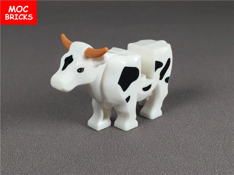 2 шт./лот MOC кирпичи новые животные молоко корова крупный рогатого скота ферма