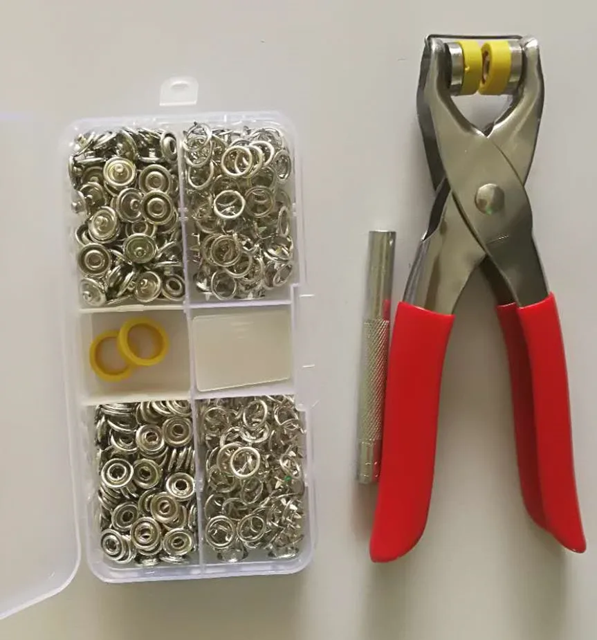 1pc Plier Tool 100 Sets Silver 9 5mm Metal Prong Snap Buttons Fasteners Press Studs Poppers