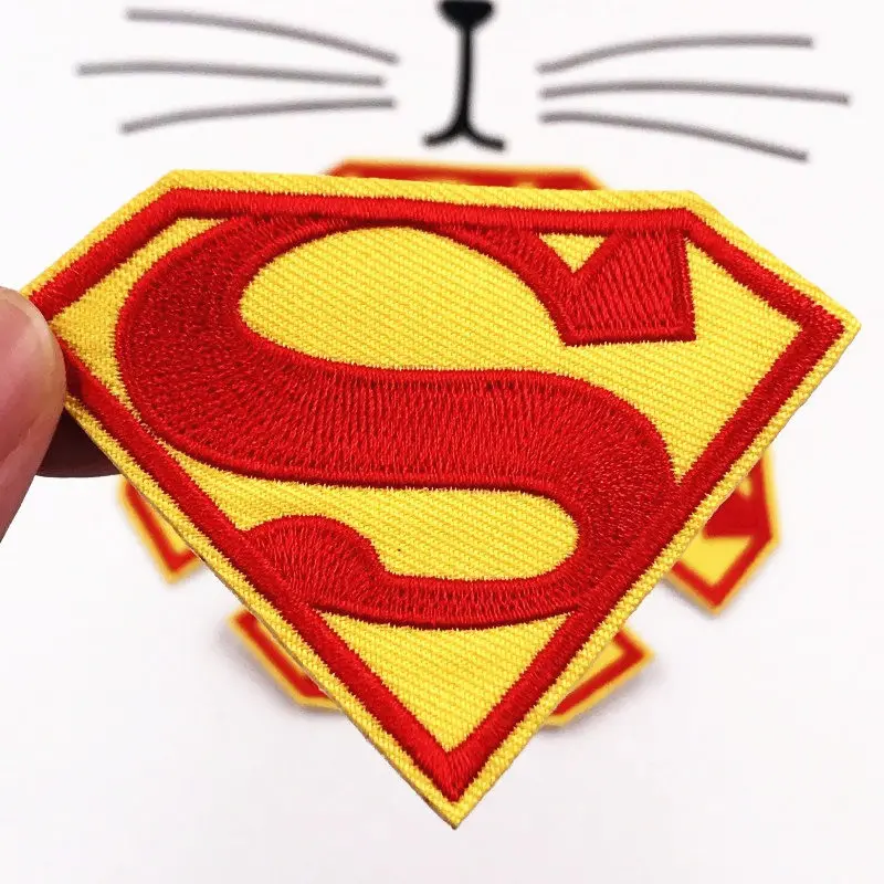 

New 10PCS Super man embroidery patches for clothing iron on patches applique iron patch for clothing sticker for badges clothes