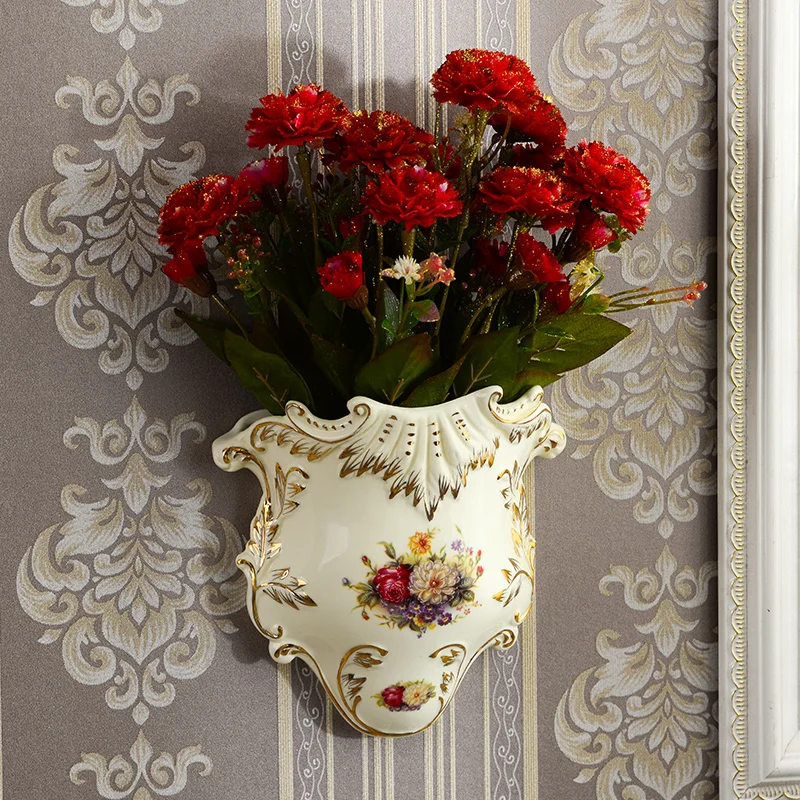 Yolife Vintage Ceramic Wall Vase Flower Hanging Vase Accessories for