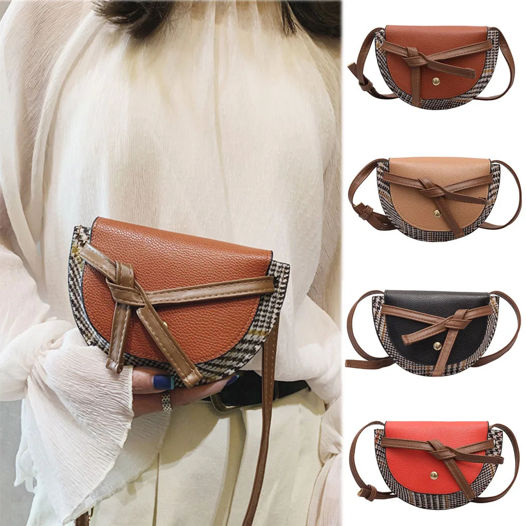 

Fashion Women Retro Weave Feather Lattice side Leather Bag Crossbody Bag Shoulder Bag with bow red black brown bolsa feminina HW