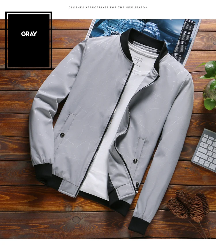 Новинка, брендовая мужская куртка, весна-осень, повседневные мужские куртки, модная верхняя одежда с принтом, приталенная одежда высокого качества, Homme C36