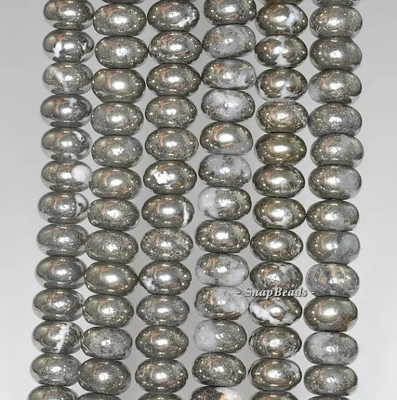 

8x5mm Iron Pyrite Gemstone Grade A Rondelle 8x5mm Loose Beads 7.5 inch Half Strand (90187822-421)